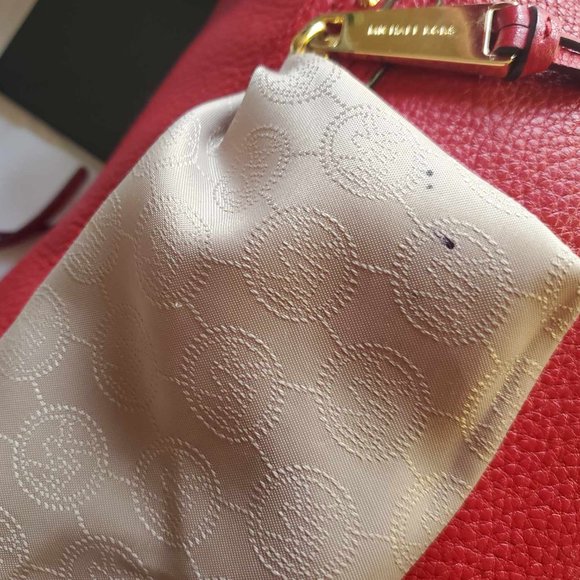 Michael Kors Red Pebbled Leather Hobo Shoulder Bag - Picture 9 of 9